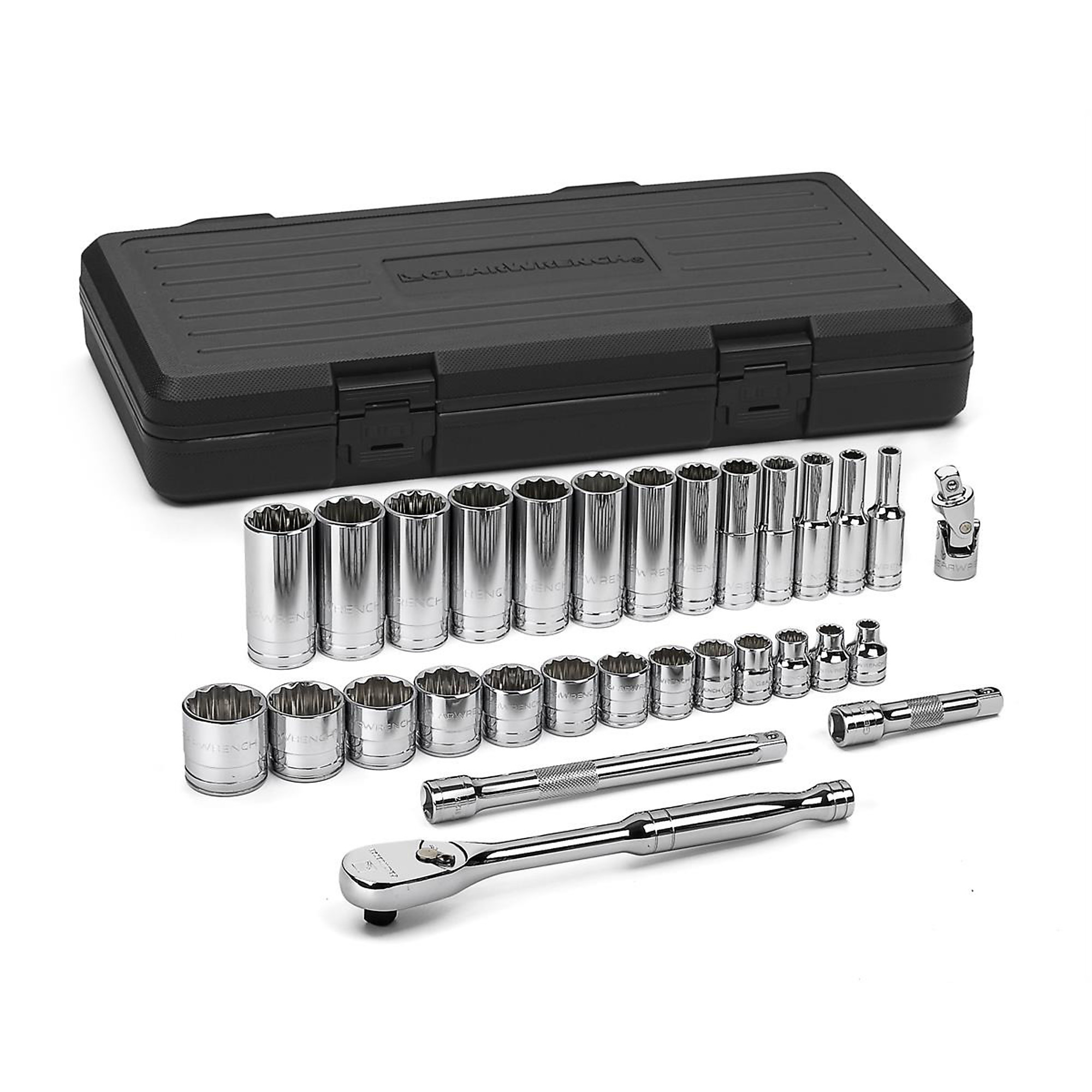 GearWrench 30-Pc. 3/8in. Drive 12 Pt. SAE Standard Deep Socket Set, Model# KDT80568